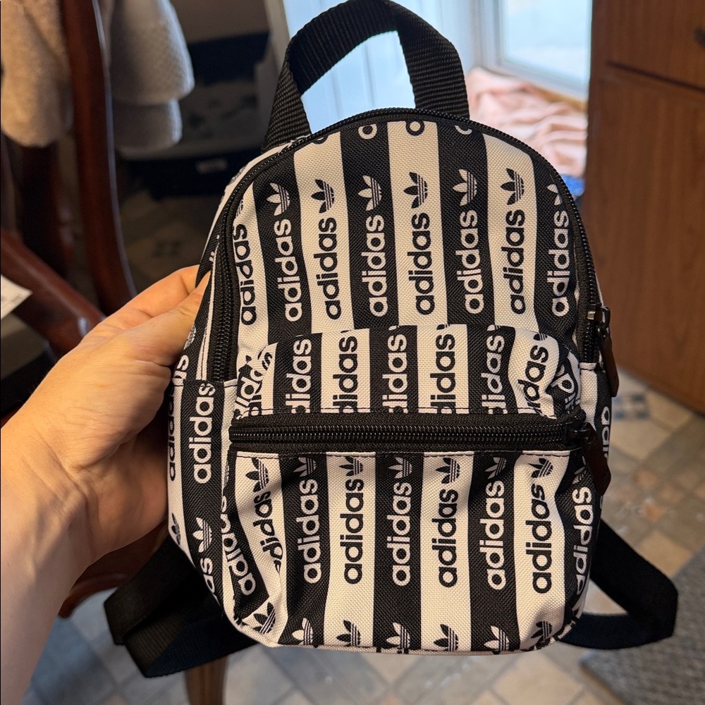 adidas Black and White Mini Backpack